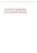 ATI TEAS 7 ENGLISH 2022/ 2023 LATEST UPDATE