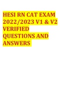 HESI RN CAT EXAM 2022/2023 V1 & V2 VERIFIED QUESTIONS AND ANSWERS