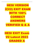 HESI EXIT Exam V2 Latest 2023 GRADED A