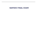 NAPSRX FINAL EXAM (160 QUESTIONS AND ANSWERS), ALL VERIFIED & 100% CORRECT