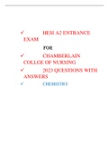 CHAMBERLAIN COLLEGE OF NURSING(HESI A2 2023)CHEMISTRY PDF DOCUMENT-LATEST UPDATE FOR REAL EXAM