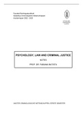 Samenvatting Psychology, Law and Criminal Justice