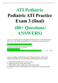ATI Pediatric Pediatric TEST BANK