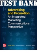 TEST BANK for Advertising and Promotion: An Integrated Marketing Communications Perspective, 12th Edition, George Belch Michael Belch. All Chapters 1-22. (Complete Download). 1384 Pages.