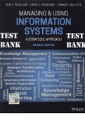 TEST BANK for Managing and Using Information Systems: A Strategic Approach, 7th Edition by Keri E. Pearlson, Carol S. Saunders and Dennis F. Galletta. All 13 Chapters. (Complete Download).