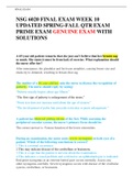NSG 6020 FINAL EXAM WEEK 10 UPDATED FALL-SPRING QTR EXAM PRIME EXAM GENUINE EXAM WITH SOLUTIONS