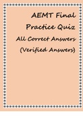 AEMT Final Practice Quiz All Correct Answers (Verified Answers)