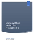 Samenvatting van alle hoorcolleges, werkcolleges en zelfstudies van het onderdeel Metabolisme van de cursus Moleculen (BMW10505)