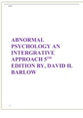 ABNORMAL PSYCHOLOGY AN INTERGRATIVE APPROACH 5TH EDITION BY, DAVID H. BARLOW