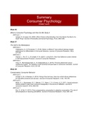 Summary Consumer Psychology (EBM074A05) - (All mandatory articles) 