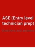 (Guide) |ASE (Entry level technician prep) - Electrical A6 |Questions and answers|2023|