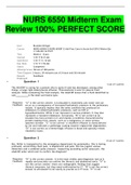         NURS 6550 Midterm Exam Review 100% PERFECT SCORE   2023 LATEST 