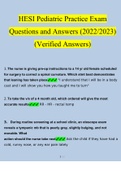 HESI PEDIATRICS Exams Bundle Pack Questions and Answers (2022/2023) (Verified Bundle)