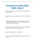 NUR 2214 Nursing Care of the Older Adult Quiz 1