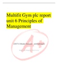 Multifit Gym plc report unit 6 Principles of Management)