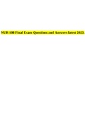 NUR 108 Final Exam Questions and Answers latest 2023.