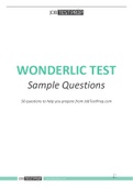 WONDERLIC TEST Sample Questions 50 questions to help you prepare from JobTestPrep.
