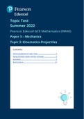 A Level Mathematics; Mechanics Paper 3 Topic Test: Kinematics - Projectiles