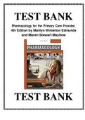 Test Bank for Pharmacology for the Primary Care Provider 4th Edition by Authors: Marilyn Edmunds and Maren Mayhew