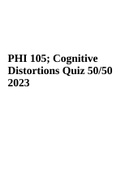 PHI 105; Cognitive Distortions Quiz 50/50 2023