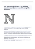 NR 602 Final exam 2023 all possible questions and answers with complete solution