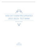 HESI EXIT EXAM RN (UPDATED  2022-2023)- TEST BANK