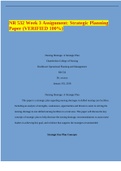 NR 532 Week 3 Assignment: Strategic Planning Paper (VERIFIED 100%)