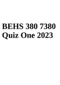 BEHS 380 Quiz 1 2023 | BEHS 380 Quiz One 2023 & BEHS 380 End of Life Quiz 1: Issues and Perspectives 2023