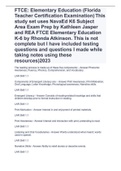 FTCE: Elementary Education (Florida Teacher Certification Examination) This study set uses NavaEd K6 Subject Area Exam Prep by Kathleen Jasper and REA FTCE Elementary Education K-6 by Rhonda Atkinson. This is not complete but I have included testing quest