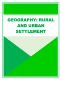 Grade 12 IEB Geography: Rural and Urban Settlement 