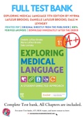 Test Bank for Exploring Medical Language 11th Edition by Myrna LaFleur Brooks; Danielle LaFleur Brooks; Dale M Levinsky Chapter 1-16 Complete Guide