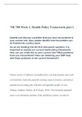 NR 708 Week 1 Health Policy Framework & Nursing Advocacy