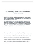 NR 708 Week 1 Health Policy Framework