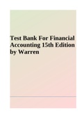 Test Bank For Financial Accounting 15th Edition by Carl S. Warren.