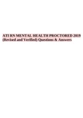 ATI RN MENTAL HEALTH PROCTORED 2019 (Revised and Verified) Questions & Answers.