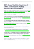 WGU C475 Care of the Older Adult  EXAMS Question and Answers.LATEST 2023