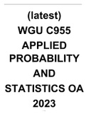 (latest) WGU C955 APPLIED PROBABILITY AND STATISTICS OA 2023.