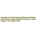 Test Bank For Clinical Nursing Skills and Techniques 10th Edition by Anne Griffin Perry, Patricia A. Potter Chapter 1-43 Complete Guide.