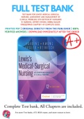 Test Bank For Lewis's Medical-Surgical Nursing: Assessment and Management of Clinical Problems 12th Edition By Marianne M. Harding, Jeffrey Kwong, Debra Hagler 9780323789615 Chapter 1-69 Complete Guide .
