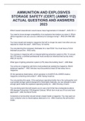 AMMUNITION AND EXPLOSIVES STORAGE SAFETY (CERT) (AMMO 112) ACTUAL QUESTIONS AND ANSWERS 2023