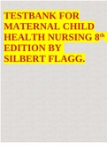 TESTBANK FOR MATERNAL CHILD HEALTH NURSING 8th  EDITION BY SILBERT FLAGG.