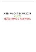 HESI RN CAT EXAM 2023 V1&V2 QUESTIONS & ANSWERS