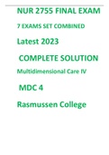 NUR 2755 Multidimensional Care IV- MDC 4 - Rasmussen College  FINAL EXAM  (7 Combined Exam Sets)  