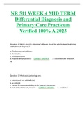 NR 511 WEEK 4 MID TERM Differential Diagnosis and Primary Care Practicum Verified 100% A 2023