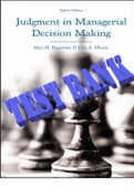 Judgment in Managerial Decision Making 8th Edition by Max H. Bazerman and Don A. Moore. (Complete Download). TEST BANK.