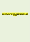 NUR 2092 / NUR2092 Health Assessment Exam 2 Quiz Bank | Questions and Answers with Rationale | Latest Update