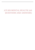 ATI RN MENTAL HEALTH (60 QUESTIONS AND ANSWERS)