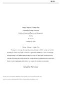 NR 532 Week 3 Assignment: Strategic Planning Paper (VERIFIED 100%