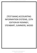 Test Bank For Accounting Information Systems, 15th Edition by Romney, Steinbart, Summers, Wood all chapters.