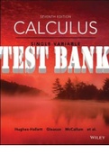 Calculus: Single and Multivariable, 7th Edition by Deborah Hughes-Hallett, William G. McCallum, and Andrew M. Gleason, et al. All Chapters 1-21. (Complete Download). TEST BANK.